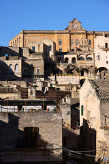 Wall Mural - Architectural detail of the famous Sassi of Matera, Unesco World Heritage Site in Italy, Europe