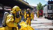 A hazmat team responding to a chemical spill, ensuring public safety and containment Generative AI