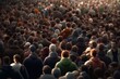 view of large crowd of people, Generative AI