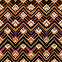 Leinwandbilder - Seamless vector image. Beige herringbone geometric pattern . Tribal native style. Vector image