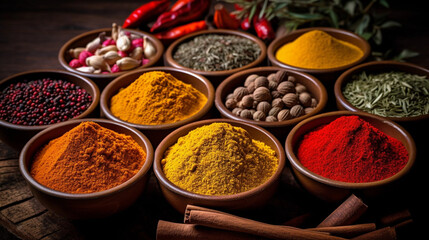 Sticker - spices and herbs on a white background