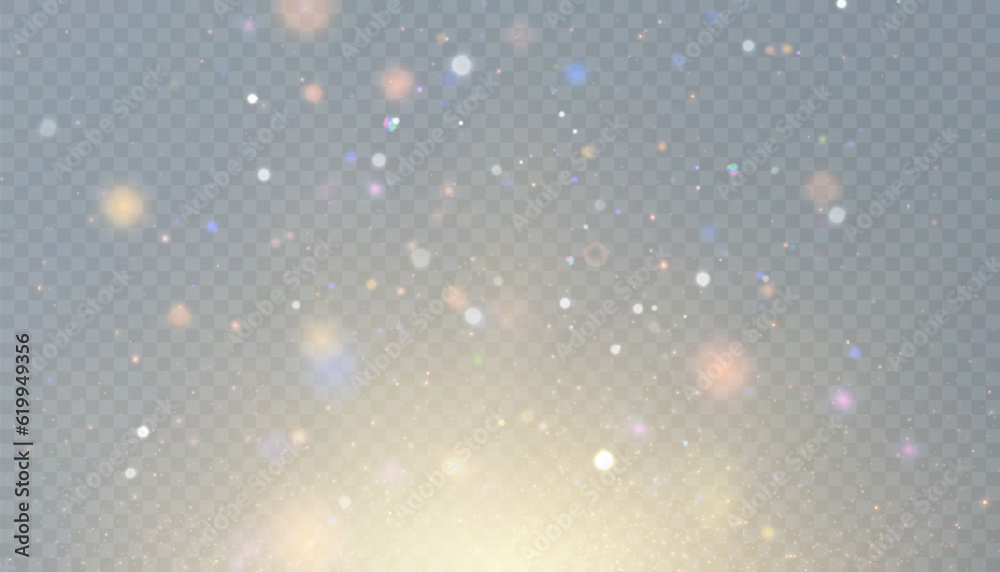 Abstract bokeh lights isolated on transparent background for Christmas ...