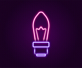 Sticker - Glowing neon line Light bulb with concept of idea icon isolated on black background. Energy and idea symbol. Inspiration concept. Colorful outline concept. Vector