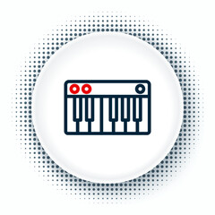 Sticker - Line Music synthesizer icon isolated on white background. Electronic piano. Colorful outline concept. Vector