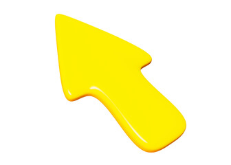 Aufkleber - 3d yellow arrow pointing up on isolated background. 3d render illustration.