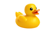A Cute Rubber Ducky 3d, Fun Summer Toy Fun-themed, Photorealistic Illustrations In A PNG, Cutout, And Isolated. Generative AI