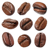 Fototapeta Mapy - Aromatic roasted coffee beans isolated on white