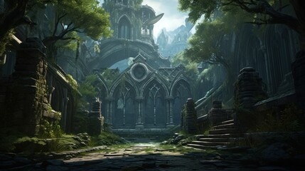 Wall Mural - Mysterious MMORPG Game Art Environment