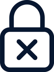 Aufkleber - Padlock icon isolated on white background. Flat design, Clean and Minimal style