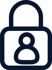 Aufkleber - Padlock icon isolated on white background. Flat design, Clean and Minimal style