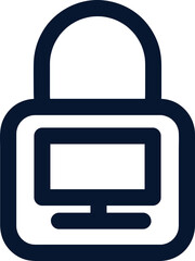 Aufkleber - Padlock icon isolated on white background. Flat design, Clean and Minimal style