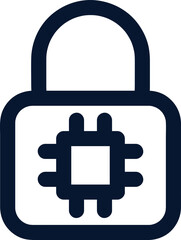 Aufkleber - Padlock icon isolated on white background. Flat design, Clean and Minimal style