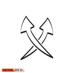 Arrow abstract icon vector graphic of template  line style