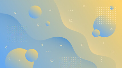 Wall Mural - Modern Abstract Background with Motion Waves Retro Memphis and Blue Orange Gradient Color