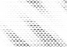 Halftone Vector Background. Monochrome Halftone Pattern. Abstract Geometric Dots Background. Pop Art Comic Gradient Black White Texture. Design For Presentation Banner, Poster, Flyer, Business Card.