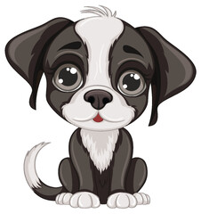 Sticker - Cute dog cartoon isolated sitting