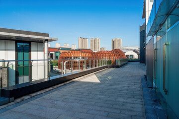 Canvas Print - Modern urban business building on a sunny day