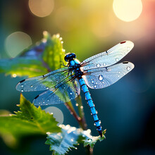 A Dragonfly On A Branch With The Word Dragonfly On It AI Generated