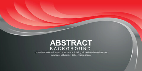 Wall Mural - Abstract wavy background vector with red and gray color concept