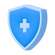 Protection 3d icon illustration.Healthcare and medical symbol.Anti shield logo