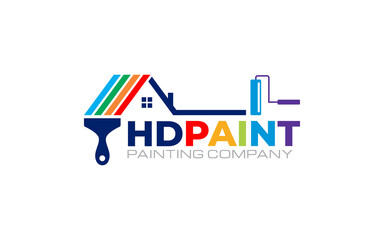 Illustration of graphic vector colors of professional paint company logo design template