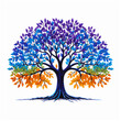 © Jon Le-Bon - Colourful Vector Tree illustration with multi coloured leaves