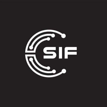 SIF letter technology logo design on black background. SIF creative initials letter IT logo concept. SIF setting shape design.
