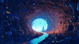Fototapeta Przestrzenne - 宇宙空間のトンネル,Generative AI AI画像