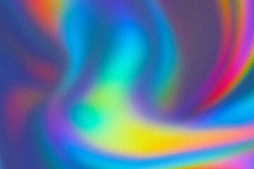 Wall Mural -  Abstract grainy fluid rainbow gradient background with digital noise texture