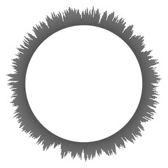 Wall Mural - radial concentric black particles isolated on white background. infographic template. monochrome equ