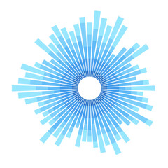 Wall Mural - radial burst lines. design segmented element. radial blue concentric particles isolated on white bac