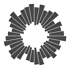 Wall Mural - radial burst lines. design segmented element. abstract geometric shape. black and white colors sunbu