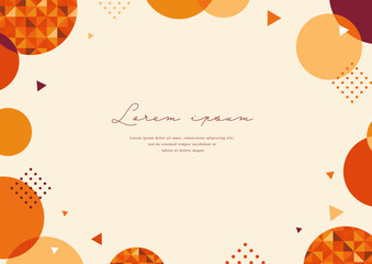 autumn colored geometric pattern card design