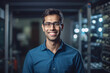 © Rafa Fernandez - Young South Indian Man Working as Engineer or Scientist in Technology Research Facility. AI Generative
