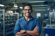 © Rafa Fernandez - Young South Indian Man Working as Engineer or Scientist in Technology Research Facility. AI Generative