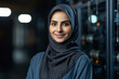 © Rafa Fernandez - Young arabic woman Working as Engineer or Scientist in Technology Research Facility. AI Generative