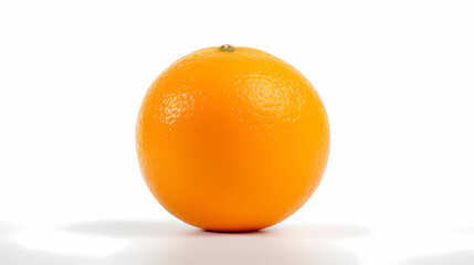 Wall Mural - One fresh orange on a white background
