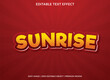 © Fuadi Alhusini - sunrise editable text effect template with abstract background use for business brand and logo