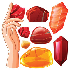 Sticker - Set of lucky gem stone