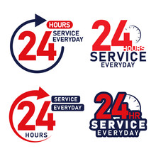Symbol Set 24 Hours Service Every Day