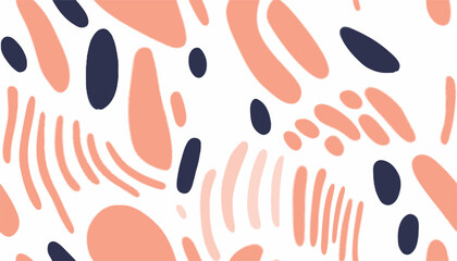Abstract simple organic shapes pattern. Collage contemporary print. Fashionable template for design. Modern ethnic style.