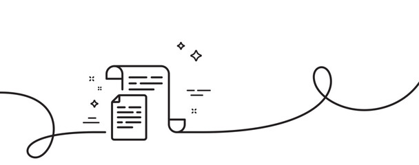Poster - documents line icon. continuous one line with curl. doc file page sign. office note symbol. document