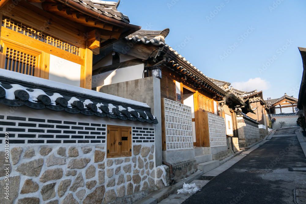 Bukchon Hanok Village, Korean traditional house in Seoul, South Korea ...
