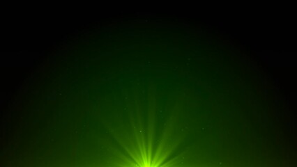 Wall Mural - floating particles on dark background with green lens flare effect, seamless loopable