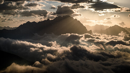 Wall Mural - sunrise over the mountains