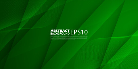 Abstract green futuristic background template vector with shadow and lights. Green background with strong pattern design. Eps10 vector