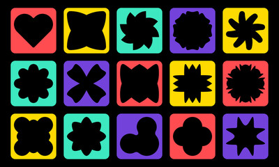 Wall Mural - abstract geometric shape set. simple graphic elements. modern brutalism design. contemporary figures