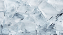 Closeup Ice Cubes Background With Freeze Or Cool Drink Concepts.generative Ai Images.