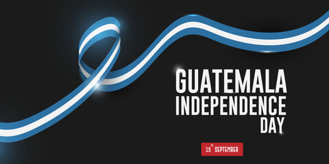 Wall Mural - Guatemala Independence Day with waving flag celebration concept. Poster design vector illustration.