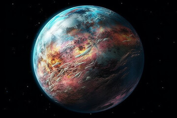 Aufkleber - a beautifully crafted and intricately designed planet, with geometric patterns and celestial motifs that reflect the wonder and awe of the cosmos. Generative AI technology